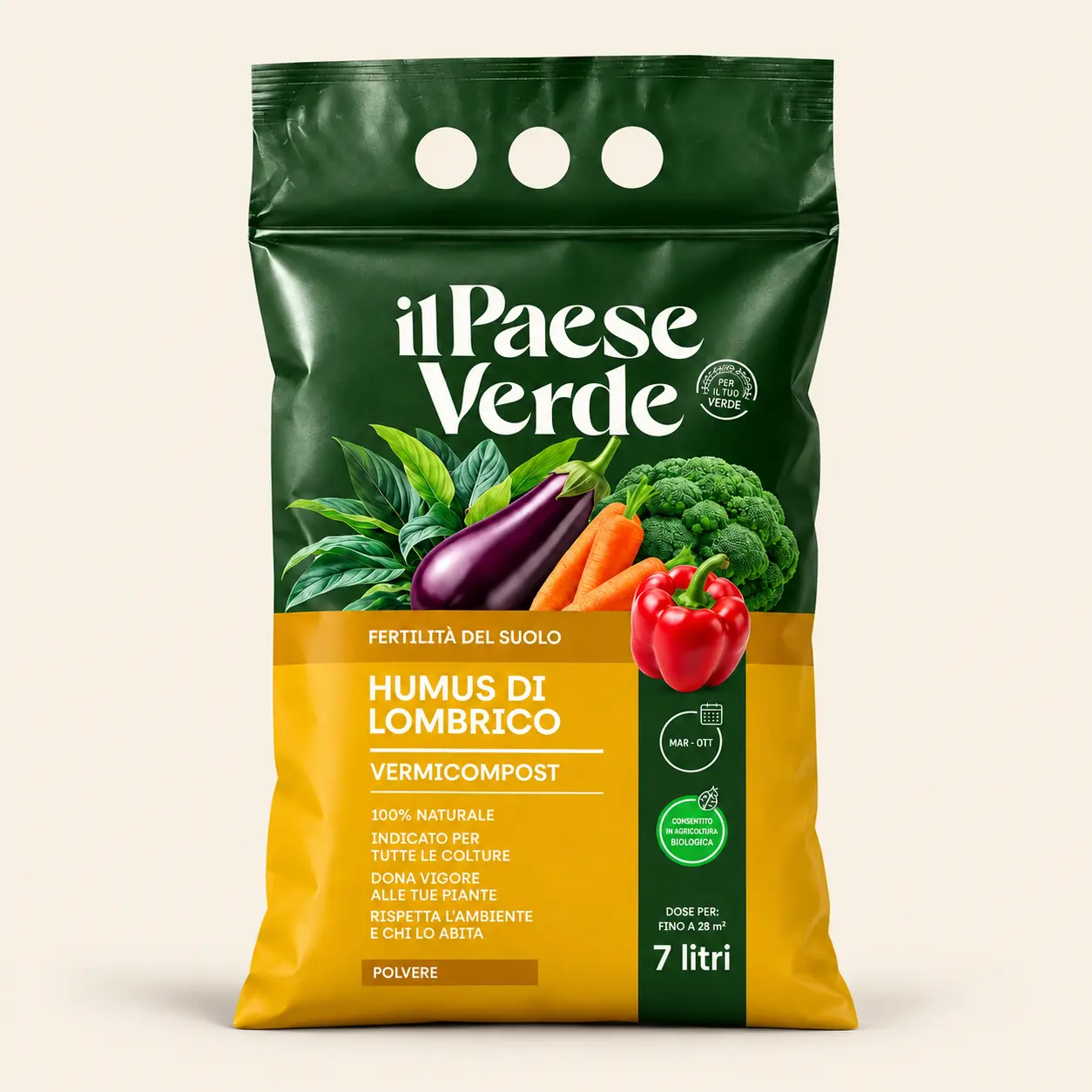 Sliekų humusas dirvožemiui gerinti Il Paese Verde, 3,5 kg